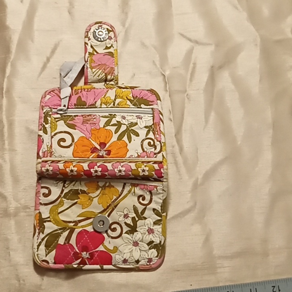 Vera Bradley Floral Patterned Pouch with Red/Pink Interior